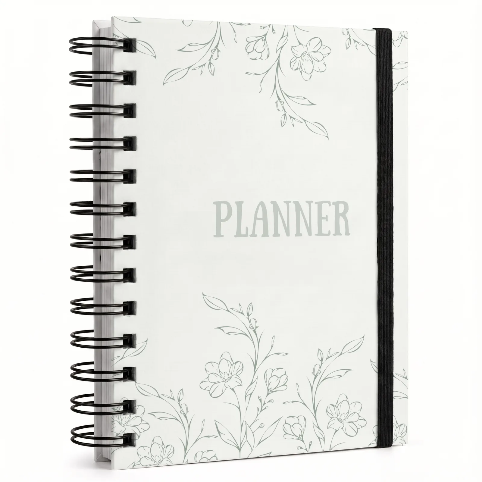 Planner Alta Performance – Floral Cinza, capa